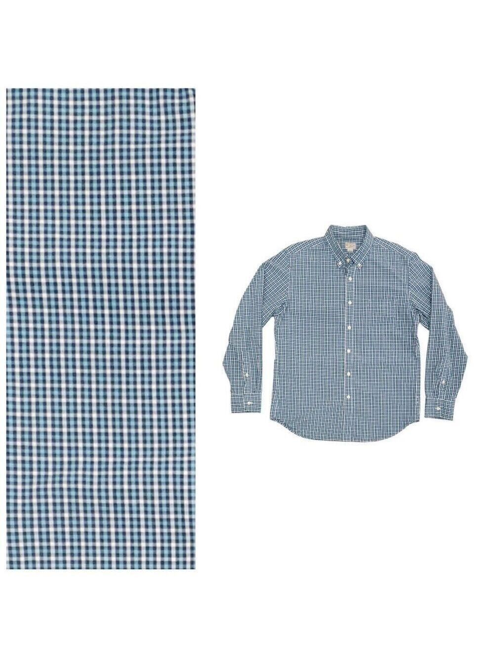 Men's J.Crew Blue White Gingham Casual Button Down Shirt L